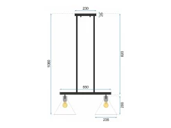 Lámpara Suspendida-Lámpara Toolight App317-2Cp Black Negro
