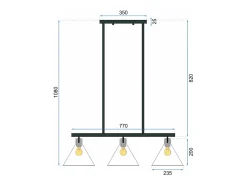 Outlet Lámpara Toolight App318-3Cp Black Negro