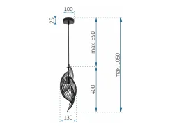 Lámpara Suspendida-Lámpara Toolight App977-1Cp Black Negro
