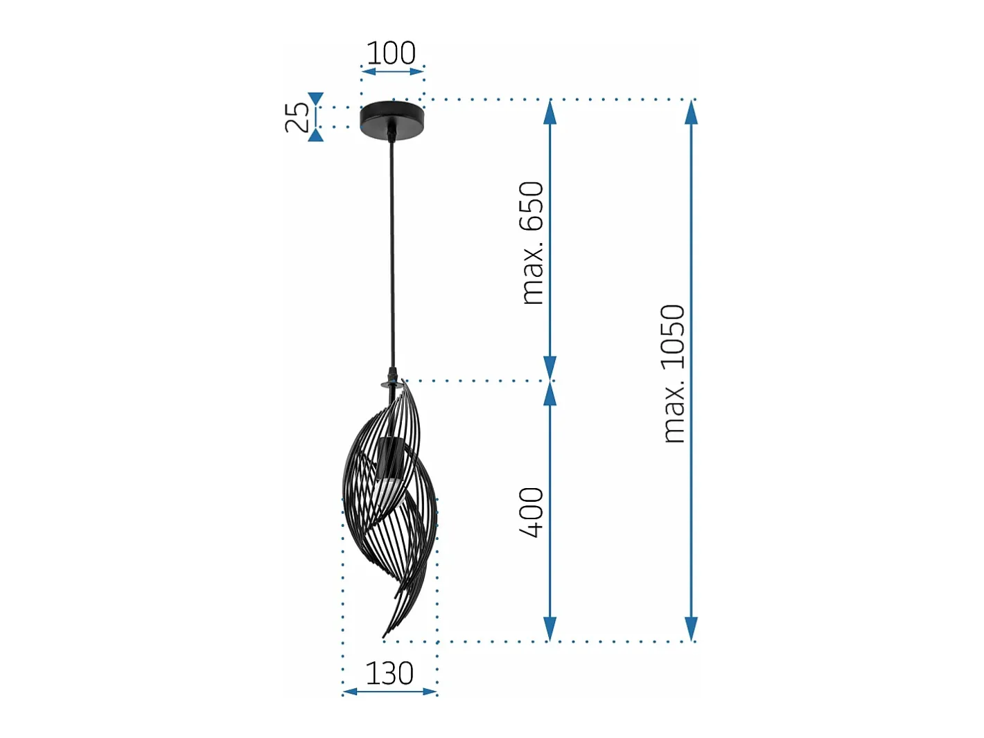 Lámpara Suspendida-Lámpara Toolight App977-1Cp Black Negro