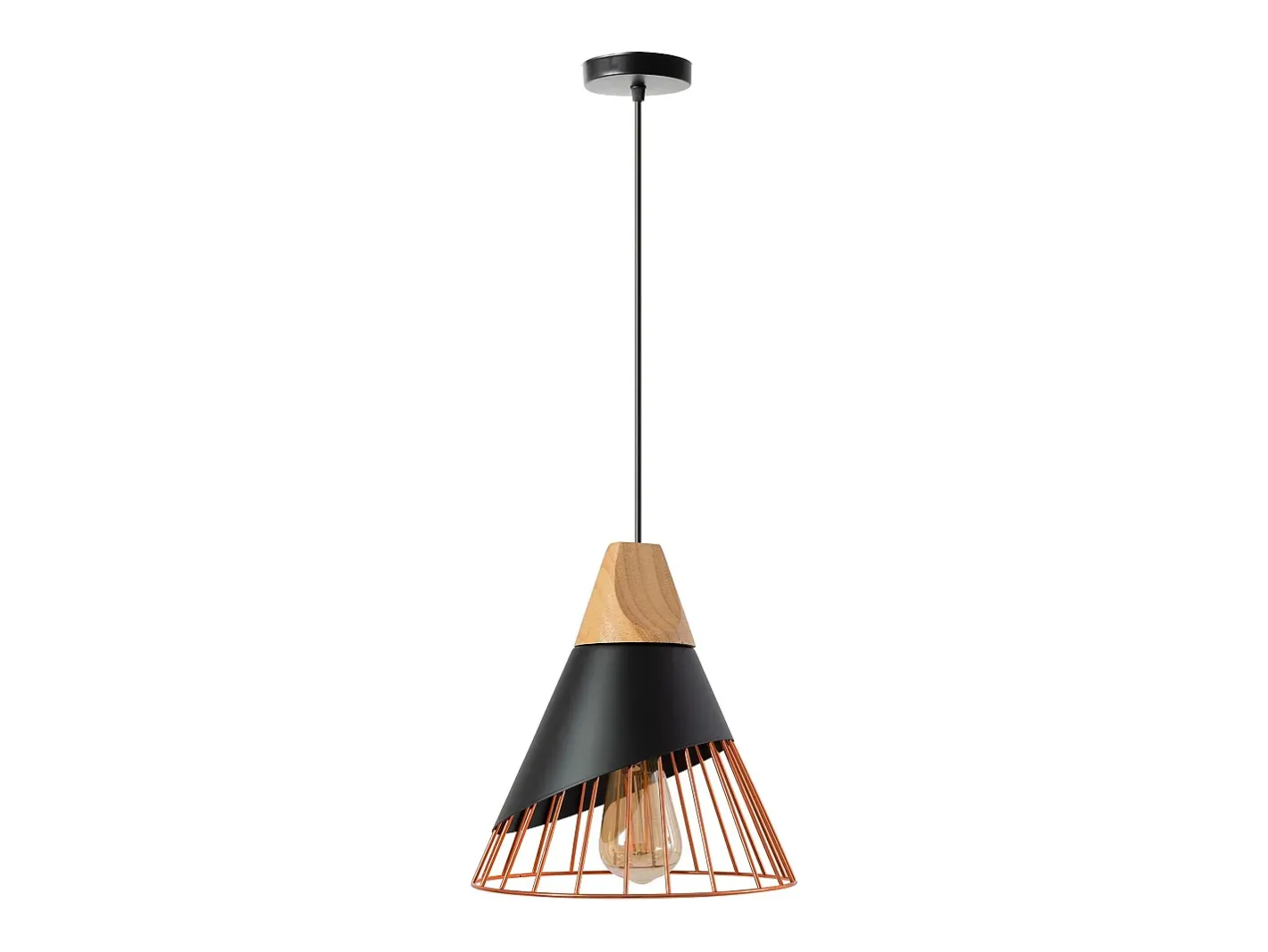 Lámpara Toolight App225-1Cp Black Rose Gold Negro