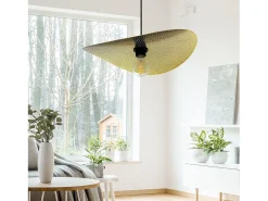 Lámpara Suspendida-Lámpara Toolight App1470-1Cp Black Brush Gold Negro