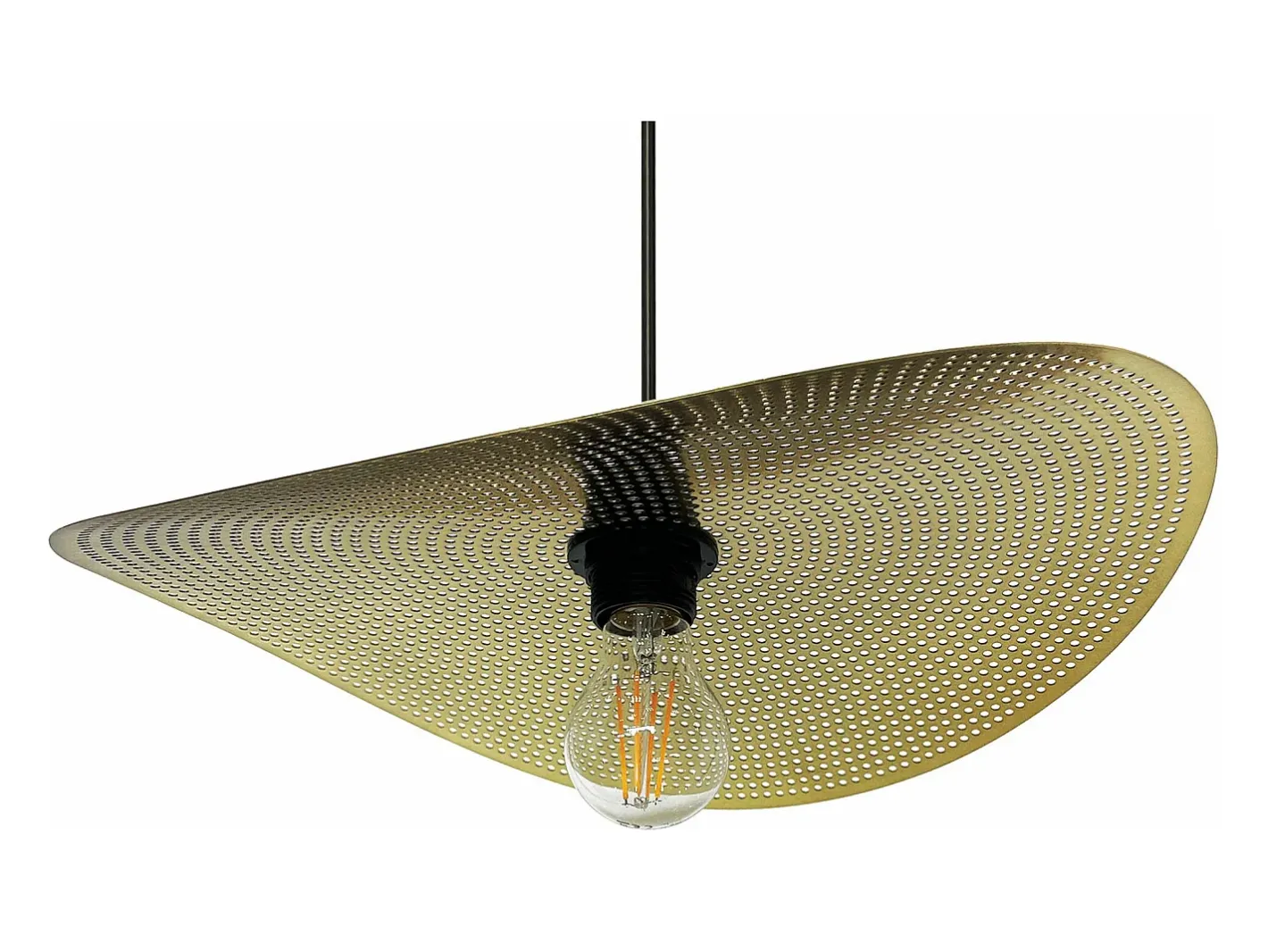 Lámpara Suspendida-Lámpara Toolight App1470-1Cp Black Brush Gold Negro