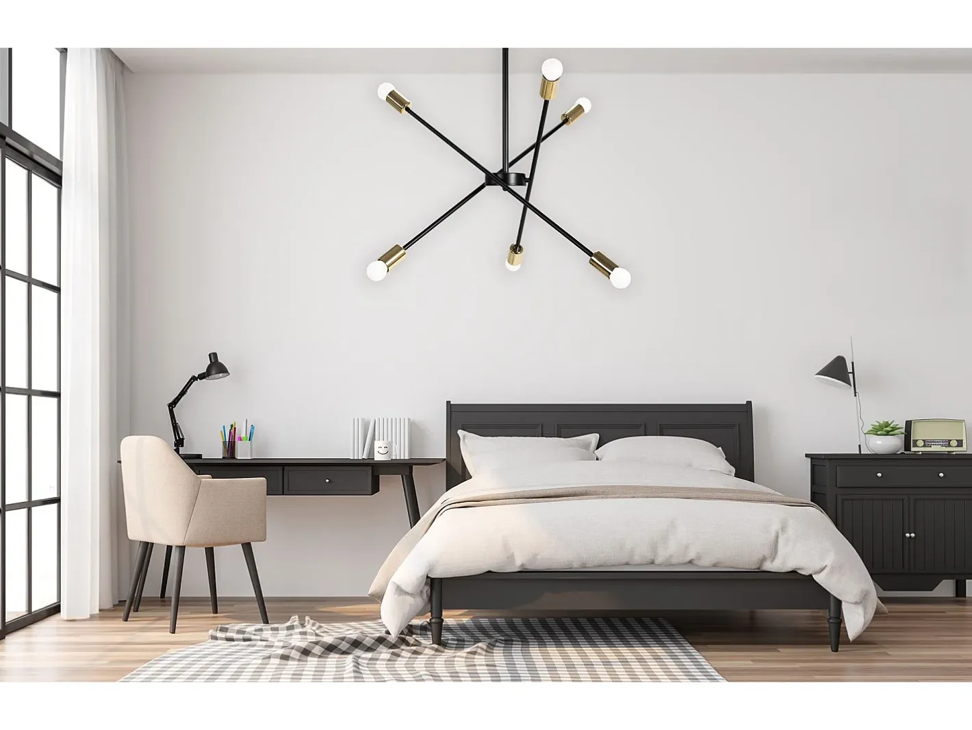 Hot Lámpara Toolight App1116-6Cp Black Negro