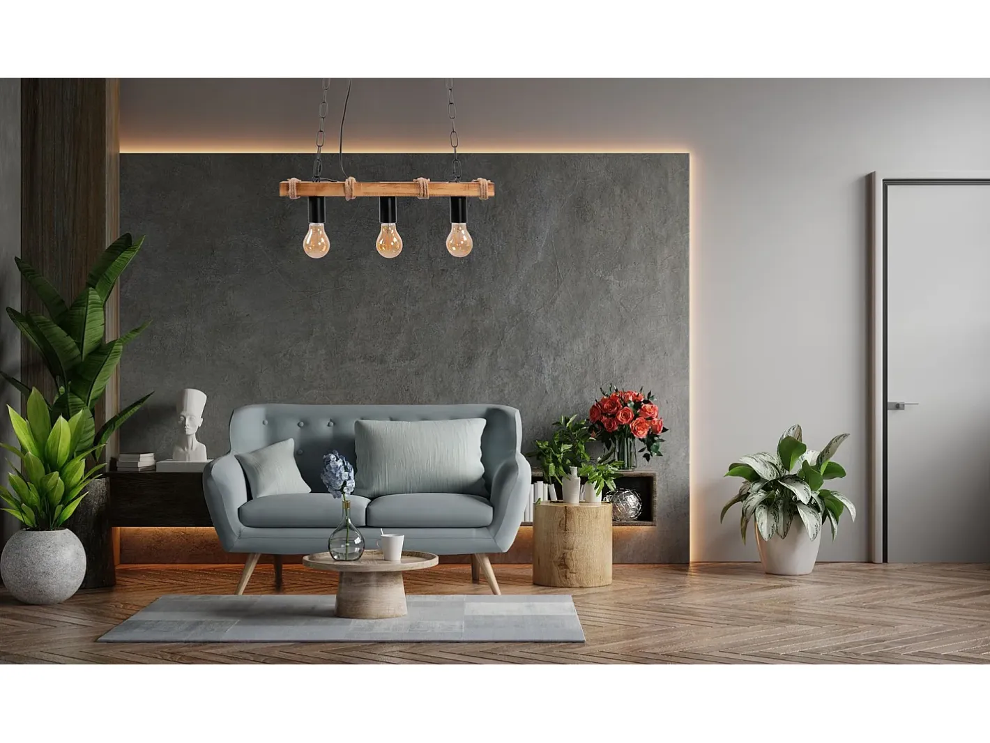 Lámpara Suspendida-Lámpara Toolight App1319-3Cp Black Negro
