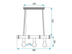 Lámpara Suspendida-Lámpara Toolight App1319-3Cp Black Negro