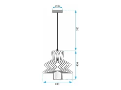 Lámpara Suspendida-Lámpara Toolight App1458-1Cp Black Negro