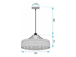 Lámpara Suspendida-Lámpara Toolight App1317-1Cp Boho Beige