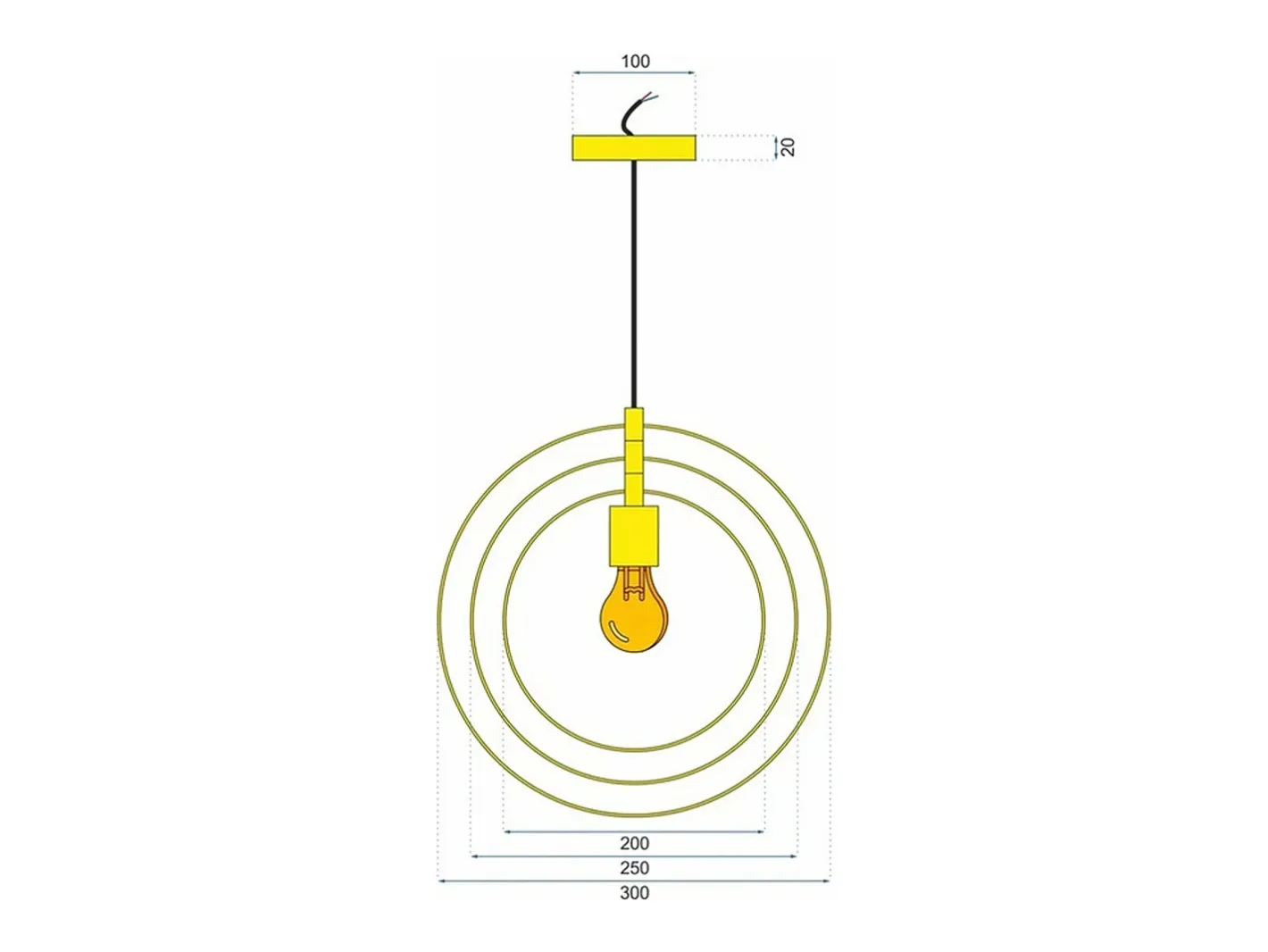 Lámpara Suspendida-Lámpara Toolight App286-1Cp Gold Dorado