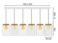 Outlet Lámpara Toolight App1813-6Cp Grey Gris