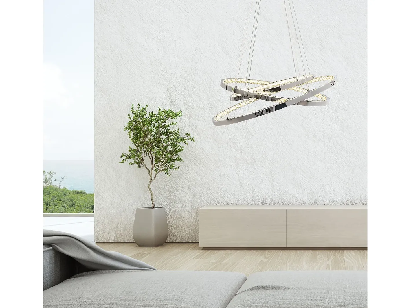 Lámpara Suspendida-Lámpara Toolight App772-3Cp Light Grey Gris