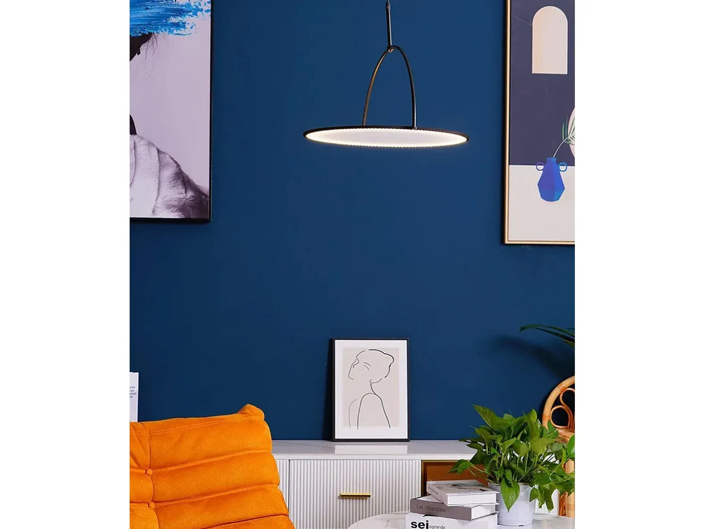 Lámpara Suspendida-Lámpara Toolight Led App1427-C 50Cm Black Negro