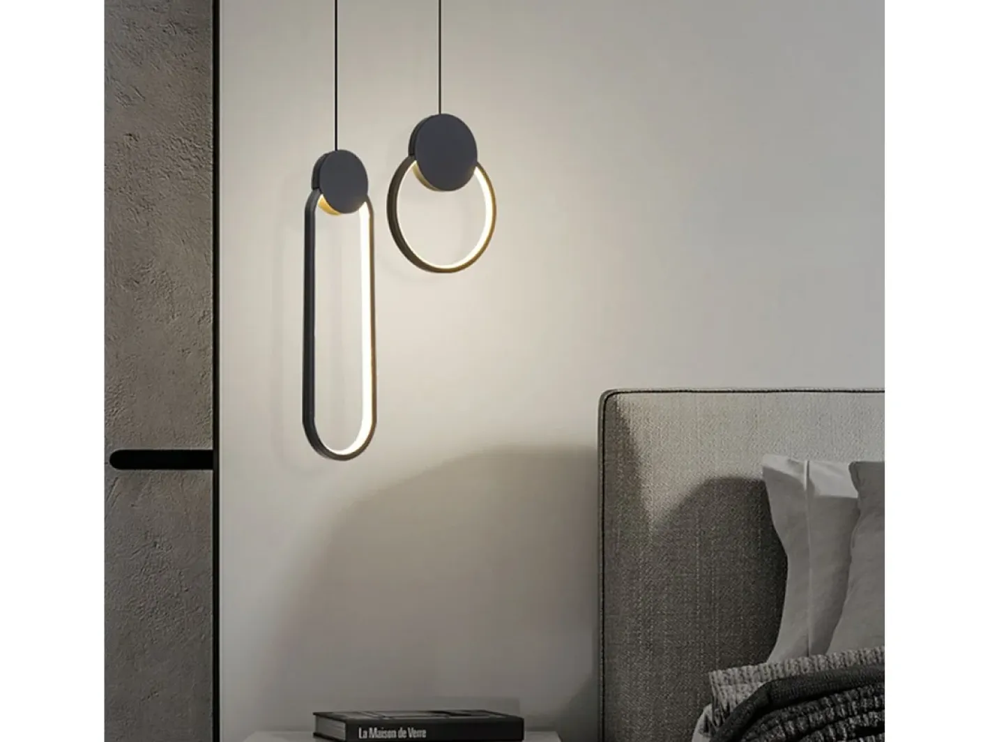 Lámpara Suspendida-Lámpara Toolight Led App851-Cp Black Negro
