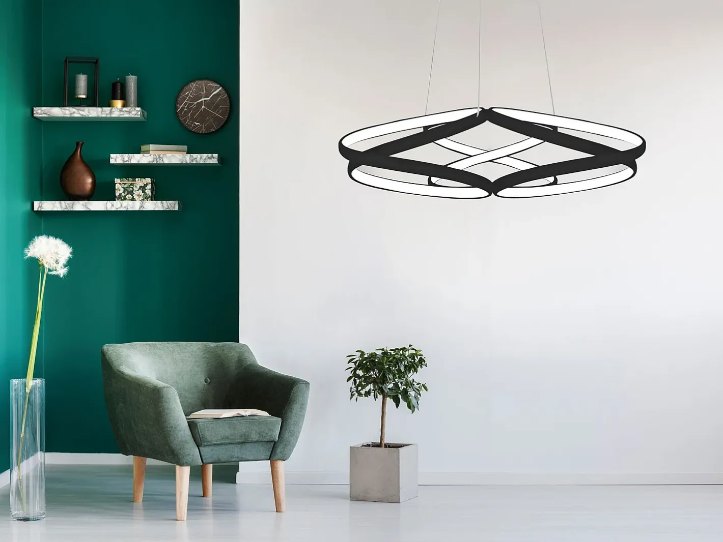 Lámpara Toolight Led App793-Cp Flat Black Negro Outlet
