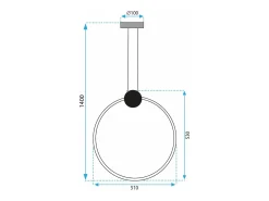 Lámpara Suspendida-Lámpara Toolight Led App1398-Cp 50Cm Black Negro