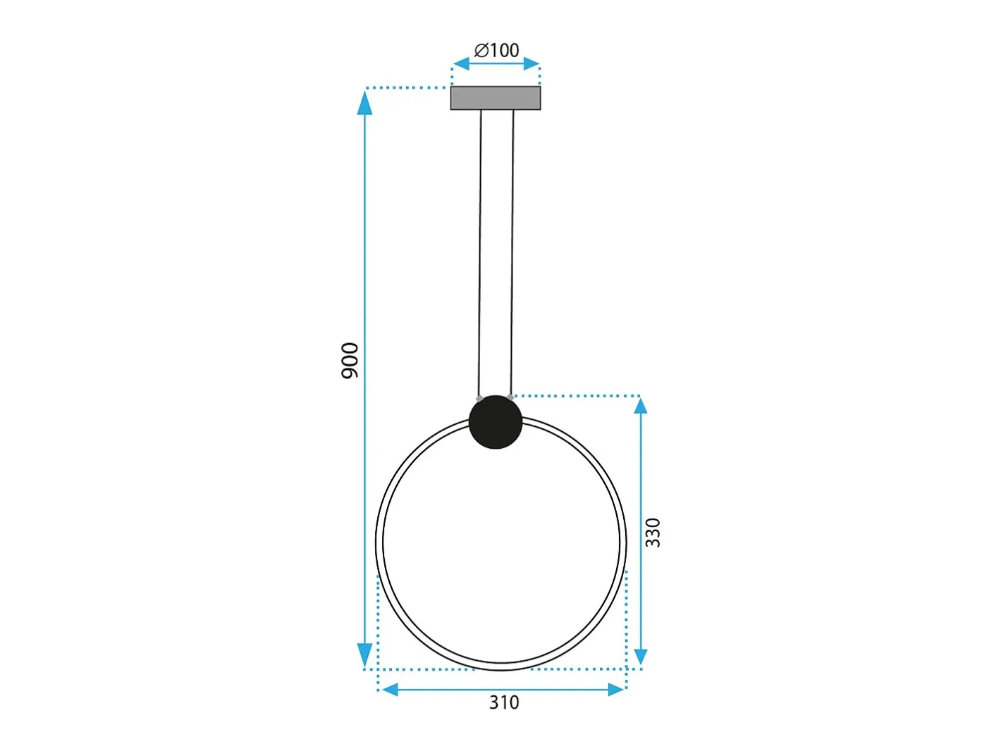 Lámpara Toolight Led App1392-Cp 30Cm Black Negro Hot