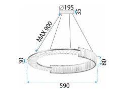 Lámpara Toolight Led App1529-Cp60 Chrome Plateado New