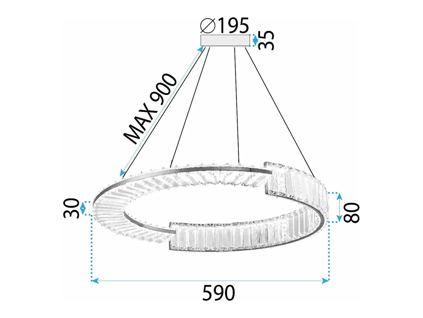 Lámpara Toolight Led App1529-Cp60 Chrome Plateado New