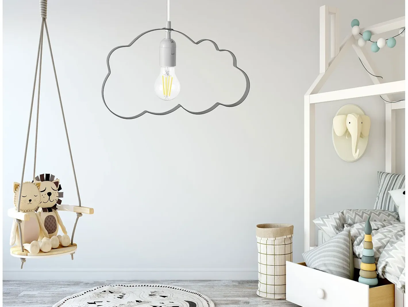 Lámpara Suspendida-Lámpara Toolight Lh2077-2 Grey Gris