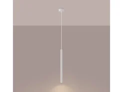 Sollux Lighting Lámparas Colgantes Arche Moderno De Acero - 1 Fuentes Luminosas - L.8 X A.120 Cm - Blanco