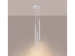 Clearance Sollux Lighting Lámparas Colgantes Arche Moderno De Acero - 3 Fuentes Luminosas - L.20 X A.120 Cm - Blanco