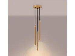 Sollux Lighting Lámparas Colgantes Arche Moderno De Acero - 3 Fuentes Luminosas - L.20 X A.120 Cm - Dorado Best
