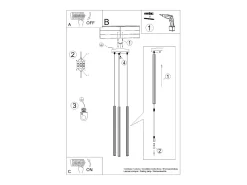 Sollux Lighting Lámparas Colgantes Arche Moderno De Acero - 3 Fuentes Luminosas - L.20 X A.120 Cm - Dorado Best