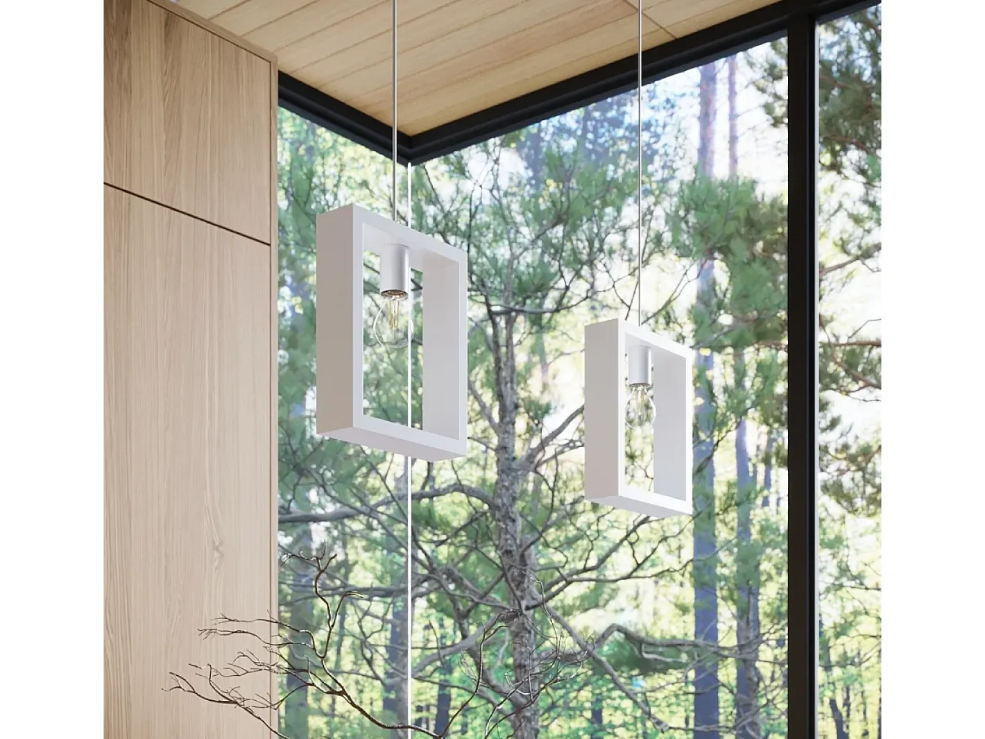 Sollux Lighting Lámparas Colgantes Aries Escandinavo De Acero/Madera - 1 Fuentes Luminosas - L.24 X A.133 Cm - Blanco Sale