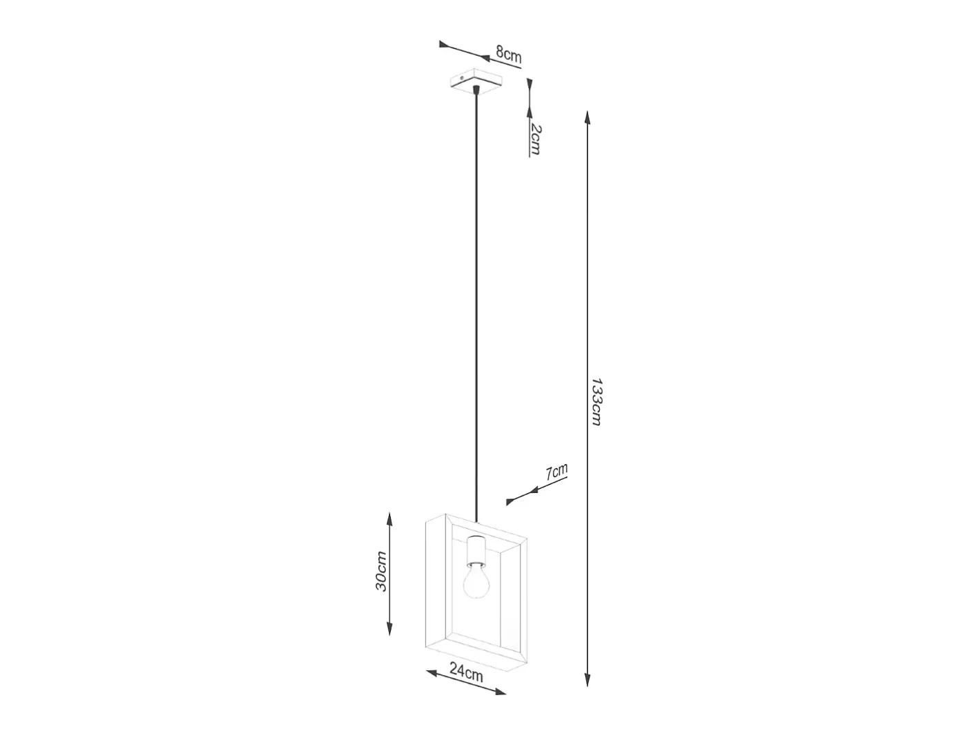 Sollux Lighting Lámparas Colgantes Aries Escandinavo De Acero/Madera - 1 Fuentes Luminosas - L.24 X A.133 Cm - Wengué Negro Hot