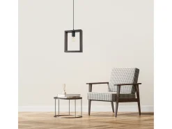 Sollux Lighting Lámparas Colgantes Aries Escandinavo De Acero/Madera - 1 Fuentes Luminosas - L.24 X A.133 Cm - Wengué Negro Hot