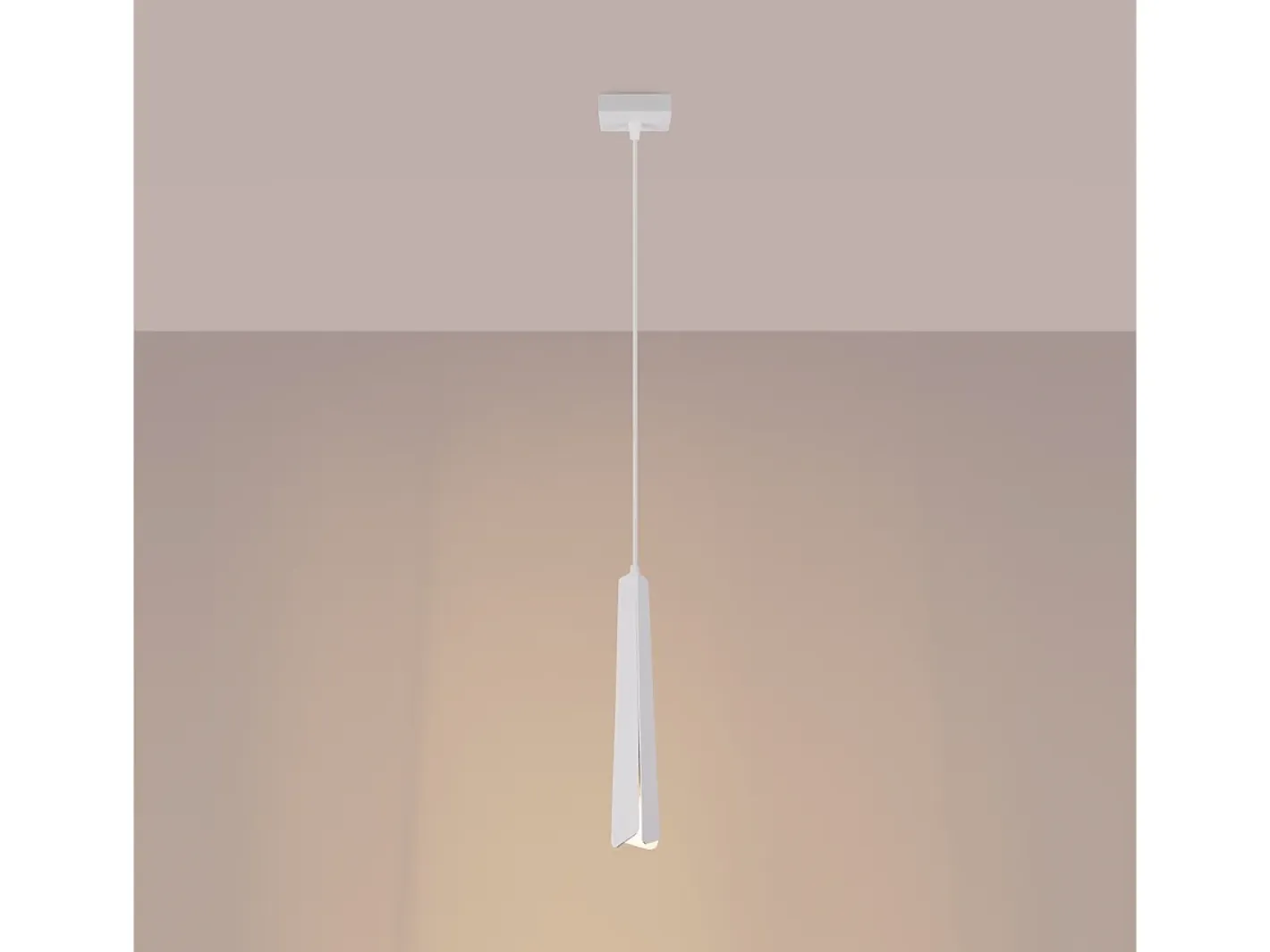 Sollux Lighting Lámparas colgantes Astel escandinavo de acero - 1 fuentes luminosas 4000K - L.8 x A.120 cm - Blanco Clearance