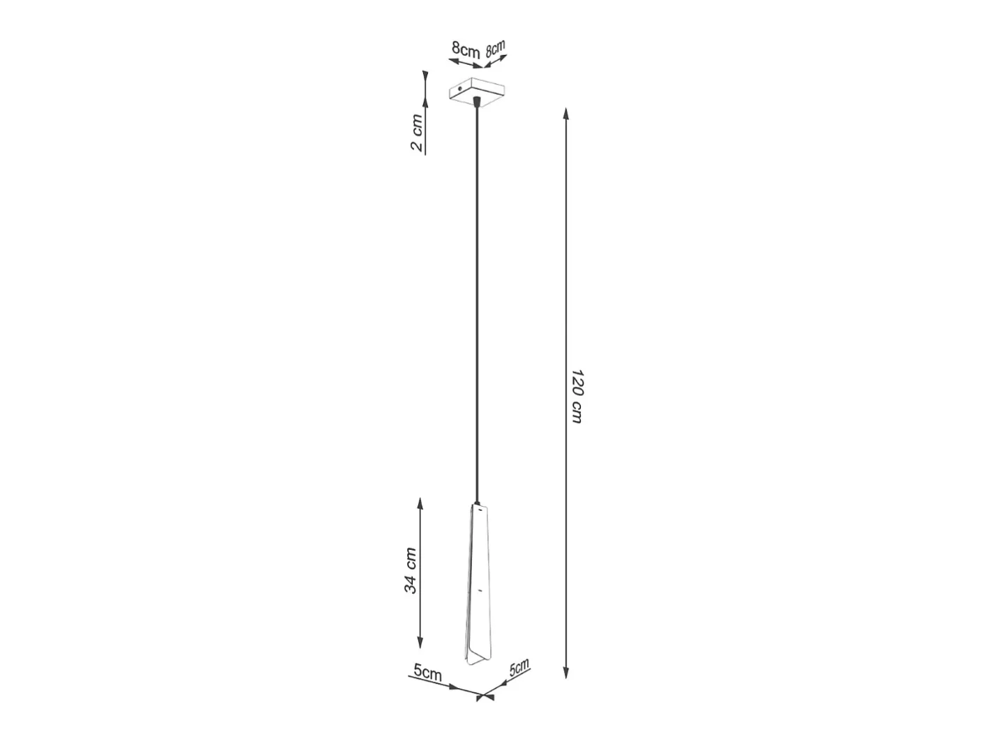 Sollux Lighting Lámparas colgantes Astel escandinavo de acero - 1 fuentes luminosas 4000K - L.8 x A.120 cm - Blanco Clearance