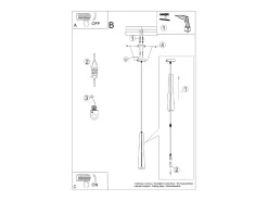 Sollux Lighting Lámparas colgantes Astel escandinavo de acero - 1 fuentes luminosas 4000K - L.8 x A.120 cm - Blanco Clearance