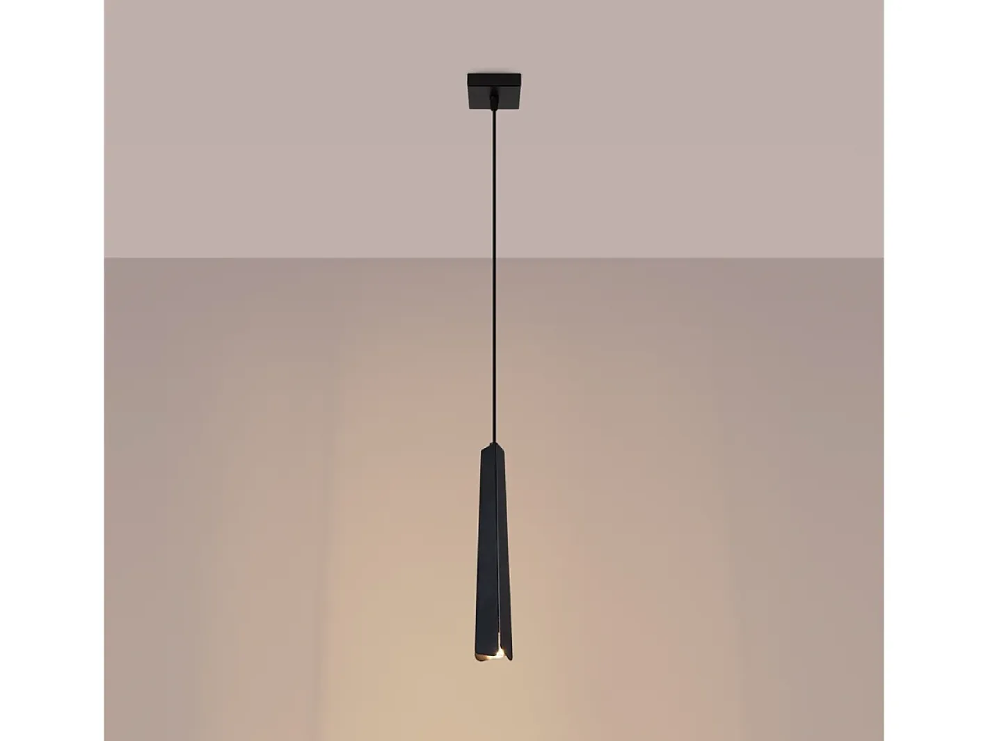 Hot Sollux Lighting Lámparas colgantes Astel escandinavo de acero - 1 fuentes luminosas 4000K - L.8 x A.120 cm - Negro