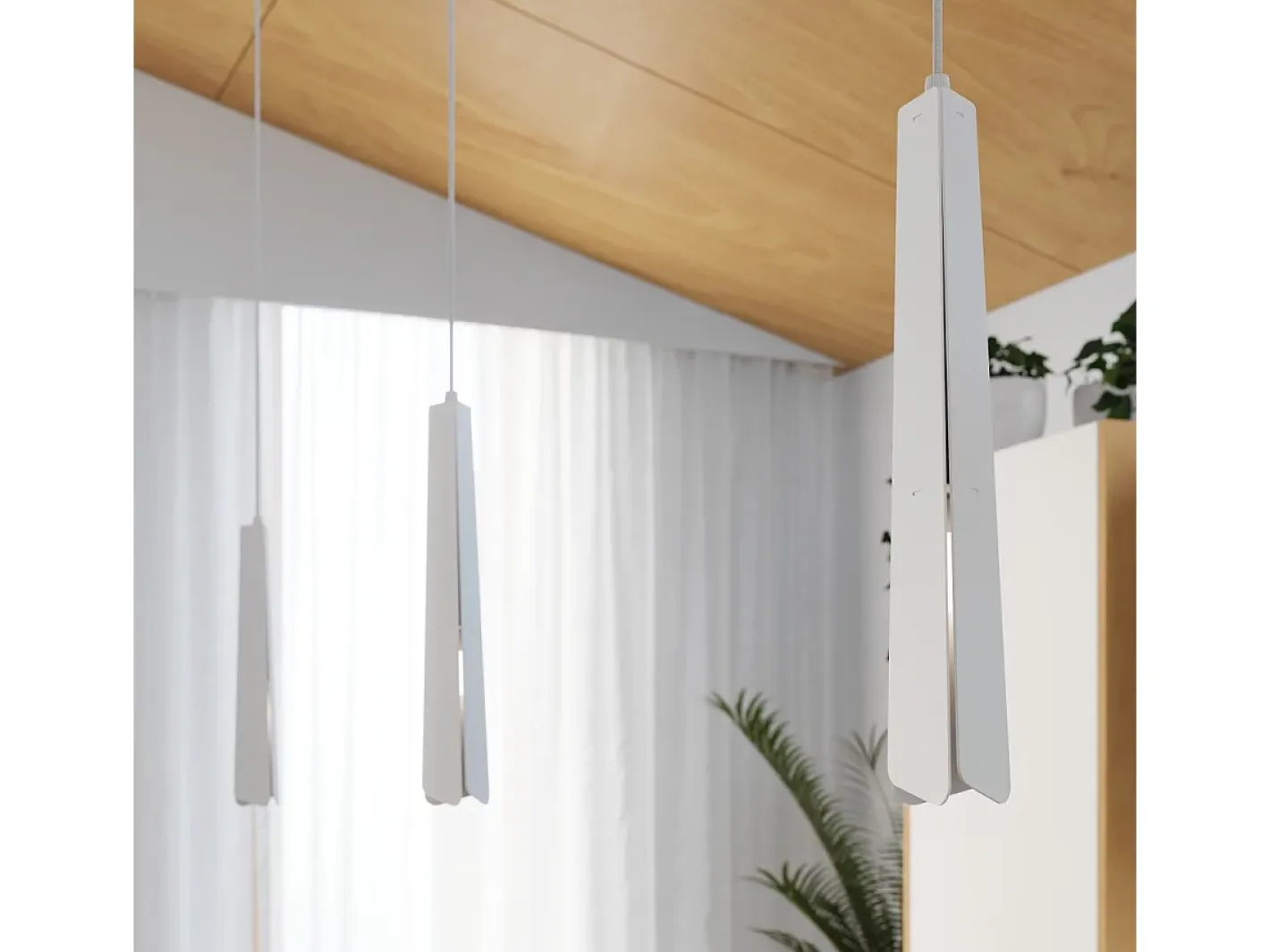 Sollux Lighting Lámparas colgantes Astel escandinavo de acero - 1 fuentes luminosas 3000K - L.8 x A.120 cm - Blanco