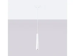 Sollux Lighting Lámparas colgantes Astel escandinavo de acero - 1 fuentes luminosas 3000K - L.8 x A.120 cm - Blanco