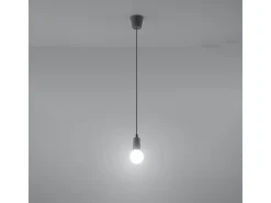 Clearance Sollux Lighting Lámparas colgantes Astis moderno de CLORURO DE POLIVINILO - 1 fuentes luminosas 4000K - L.9 x A.90 cm - Gris