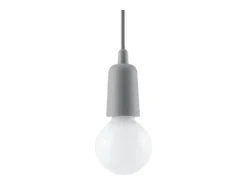 Clearance Sollux Lighting Lámparas colgantes Astis moderno de CLORURO DE POLIVINILO - 1 fuentes luminosas 4000K - L.9 x A.90 cm - Gris