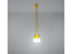 Sollux Lighting Lámpara Suspendida-Lámparas colgantes Astis moderno de CLORURO DE POLIVINILO - 3 fuentes luminosas 4000K - L.15 x A.90 cm - Amarillo