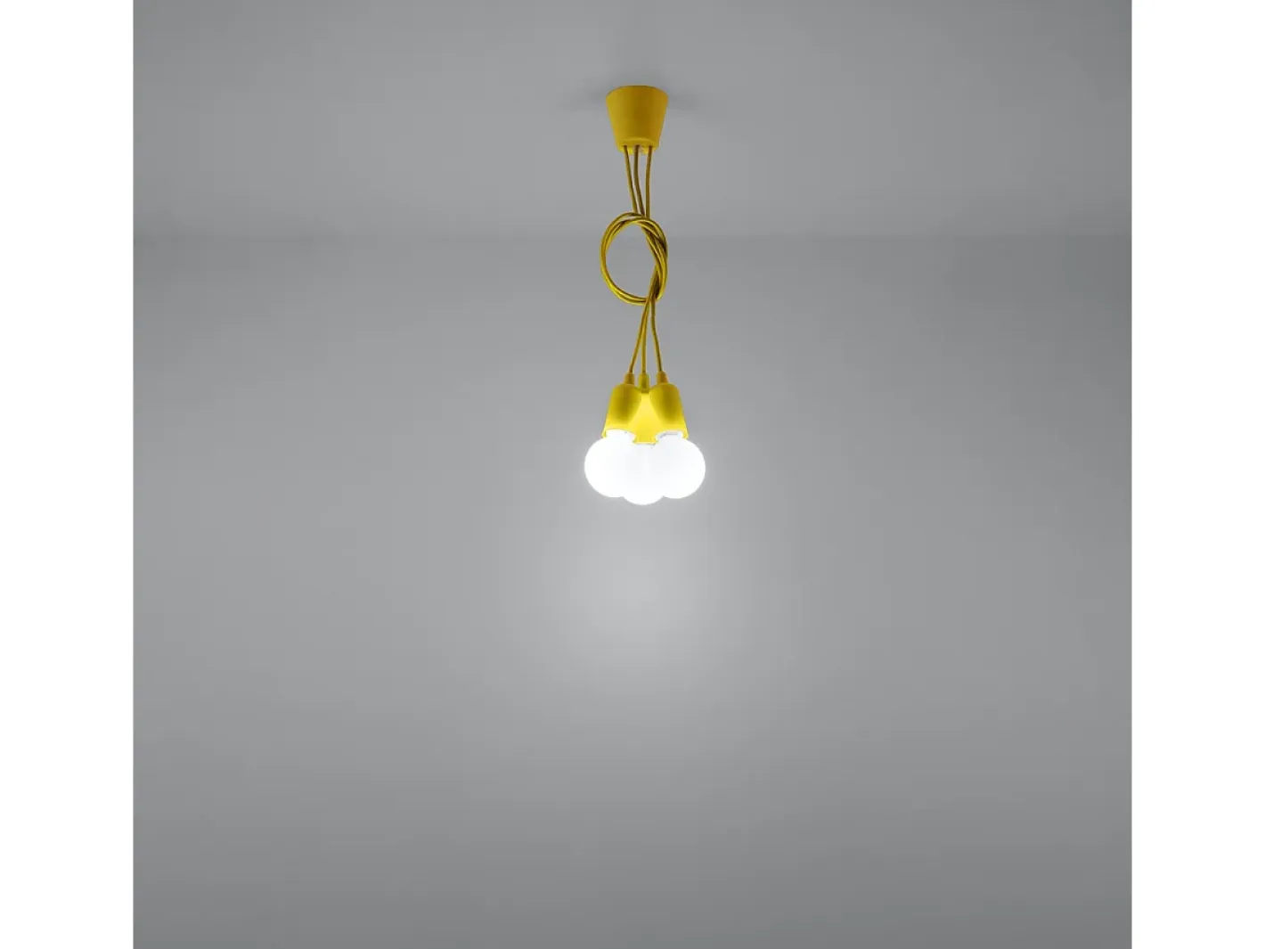 Sollux Lighting Lámpara Suspendida-Lámparas colgantes Astis moderno de CLORURO DE POLIVINILO - 3 fuentes luminosas 4000K - L.15 x A.90 cm - Amarillo