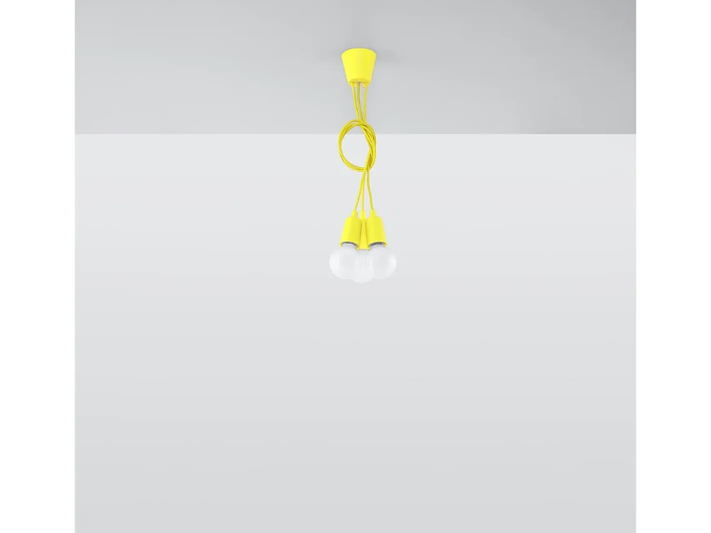 Sollux Lighting Lámpara Suspendida-Lámparas colgantes Astis moderno de CLORURO DE POLIVINILO - 3 fuentes luminosas 4000K - L.15 x A.90 cm - Amarillo