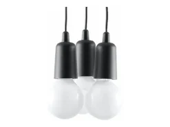 Discount Sollux Lighting Lámparas colgantes Astis moderno de CLORURO DE POLIVINILO - 3 fuentes luminosas 4000K - L.15 x A.90 cm - Negro