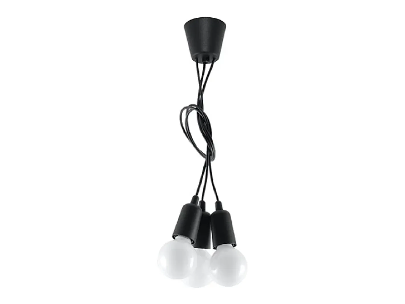 Discount Sollux Lighting Lámparas colgantes Astis moderno de CLORURO DE POLIVINILO - 3 fuentes luminosas 4000K - L.15 x A.90 cm - Negro