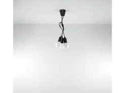 Discount Sollux Lighting Lámparas colgantes Astis moderno de CLORURO DE POLIVINILO - 3 fuentes luminosas 4000K - L.15 x A.90 cm - Negro