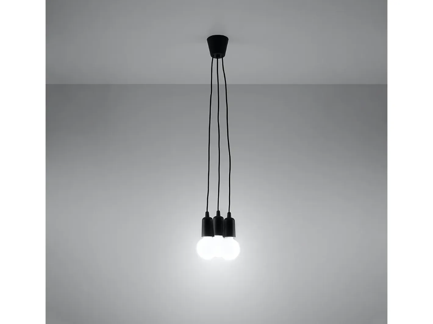 Discount Sollux Lighting Lámparas colgantes Astis moderno de CLORURO DE POLIVINILO - 3 fuentes luminosas 4000K - L.15 x A.90 cm - Negro