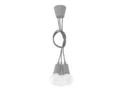 Clearance Sollux Lighting Lámparas colgantes Astis moderno de CLORURO DE POLIVINILO - 3 fuentes luminosas 3000K - L.15 x A.90 cm - Gris