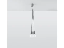 Clearance Sollux Lighting Lámparas colgantes Astis moderno de CLORURO DE POLIVINILO - 3 fuentes luminosas 3000K - L.15 x A.90 cm - Gris