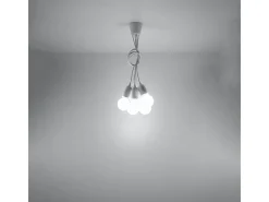 Sollux Lighting Lámparas colgantes Astis moderno de CLORURO DE POLIVINILO - 5 fuentes luminosas 4000K - L.25 x A.90 cm - Blanco Hot