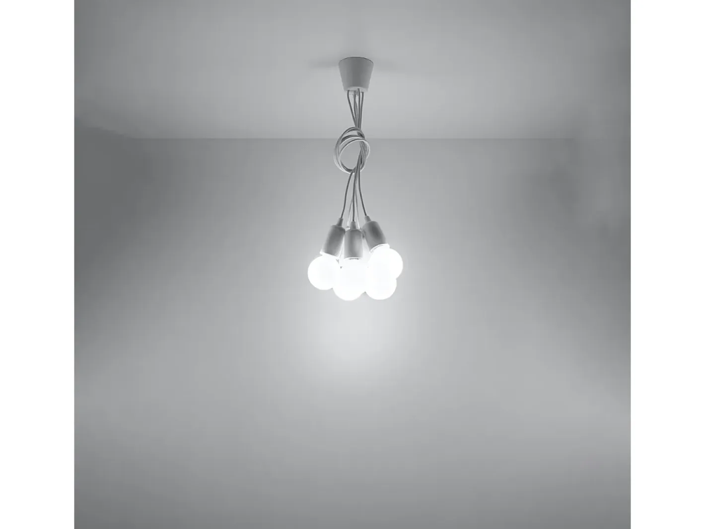Sollux Lighting Lámparas colgantes Astis moderno de CLORURO DE POLIVINILO - 5 fuentes luminosas 4000K - L.25 x A.90 cm - Blanco Hot