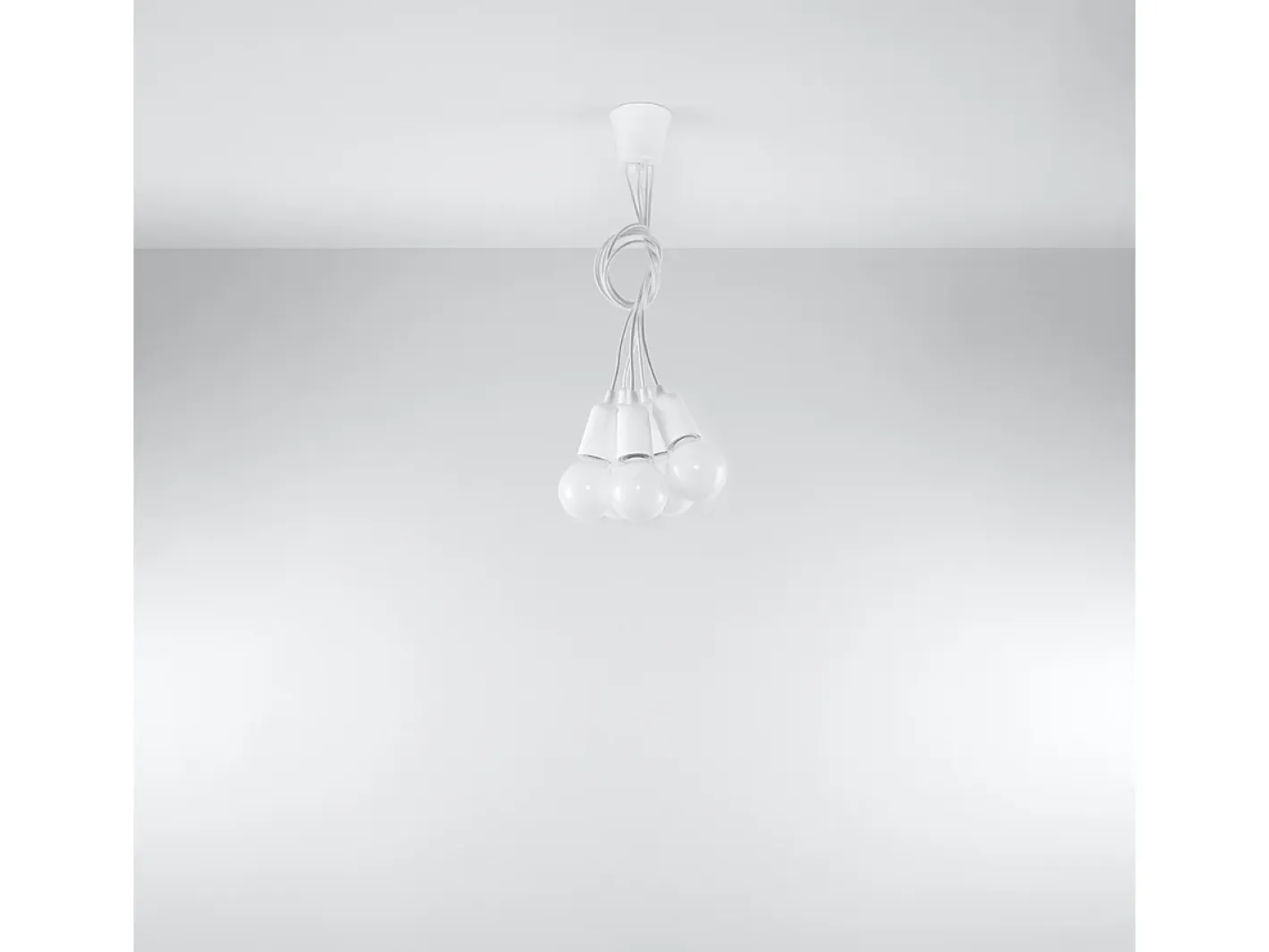Sollux Lighting Lámparas colgantes Astis moderno de CLORURO DE POLIVINILO - 5 fuentes luminosas 4000K - L.25 x A.90 cm - Blanco Hot